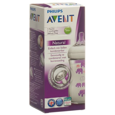 Avent Philips garrafa natural 260ml decoração violeta