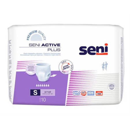 Seni Active Plus elastic incontinence pants S Premium Quality breathable 10 pcs