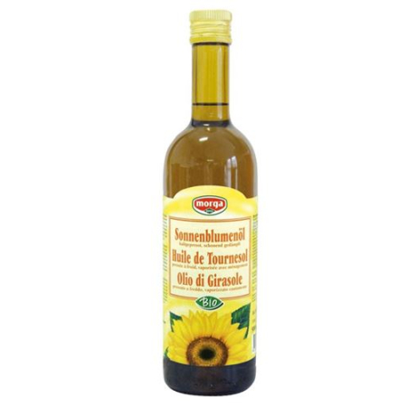 Botol kempen organik ditekan sejuk minyak bunga matahari Morga 5 dl