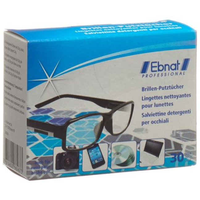Ebnat 眼镜清洁湿巾 30 片