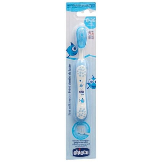 Chicco escova de dentes azul claro 6m+