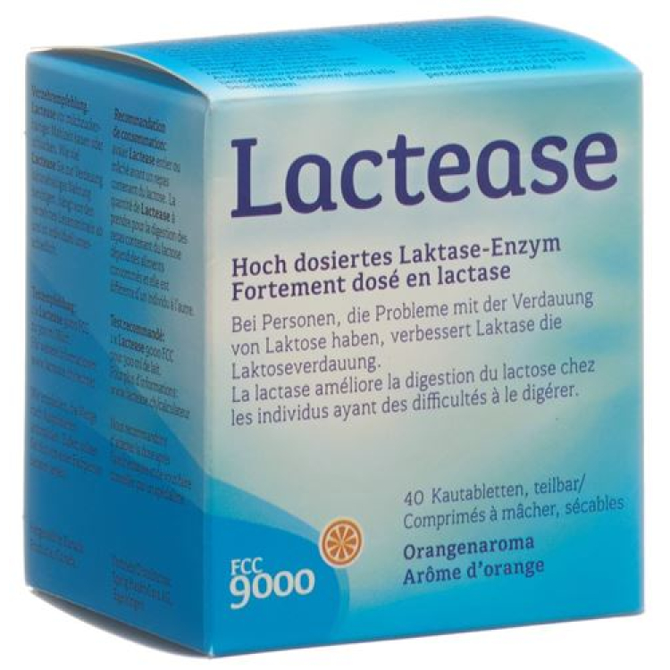 Lactease 9000 FCC chewable tablets delbar 40 st