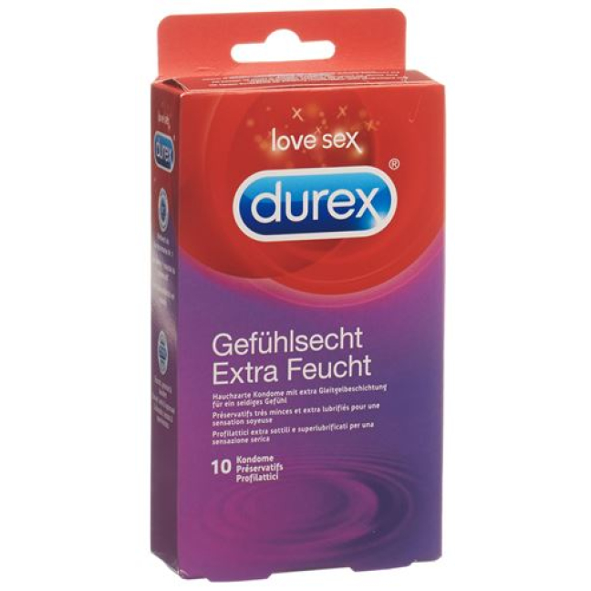 Durex Real Feeling Extra Moist Condoms 10 ដុំ