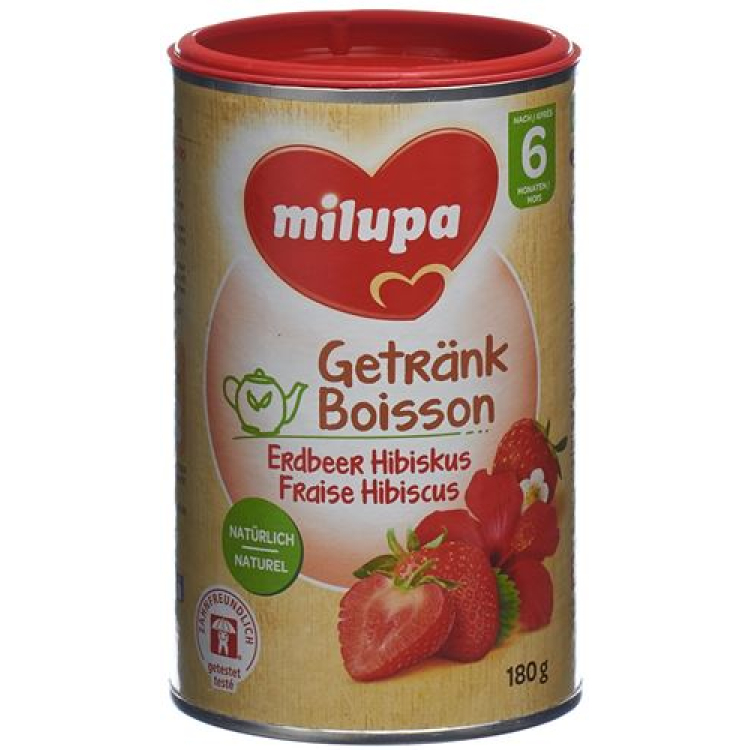 Milupa jordbær hibiscus drik efter 6 måneder 180 g