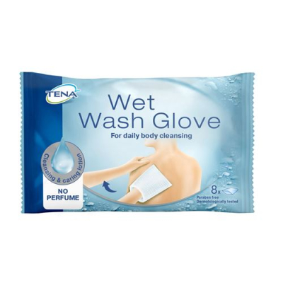 Tena wet wash glove ללא ריח 8 יח'