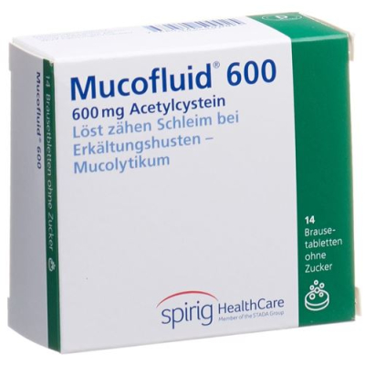 Mucofluid 600 mg 14 effervescent tablets