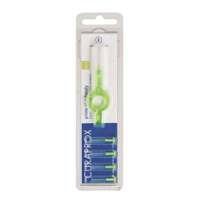 Curaprox cps 011 prime plus praktiske 5 interdentalbørster + 1 holder