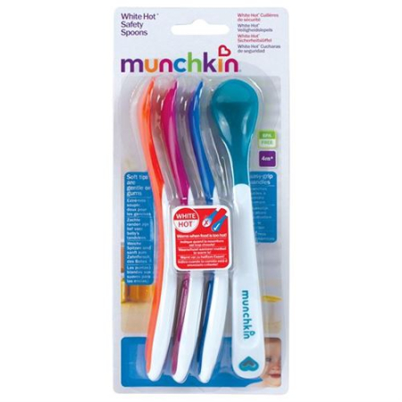 Munchkin White Hot Safety Spoons - 4 Spoons, Munchkin