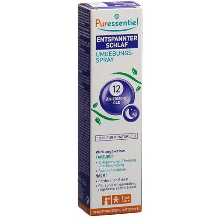 Puressentiel® បរិយាកាសគេងលក់ស្រួល បាញ់ 12 ប្រេងសំខាន់ៗ 75 មីលីលីត្រ