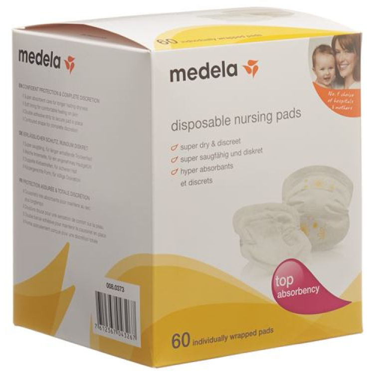 Medela wegwerp zoogcompressen per stuk verpakt 60 stuks