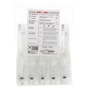 SOFT-JECT disposable syringe 2.5ml Luer sterile 25 pcs