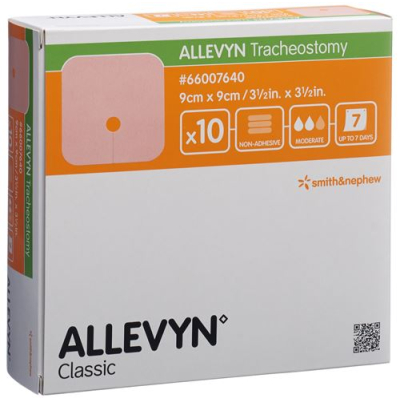 Allevyn tracheostomy dressing 9x9cm 10 ថង់