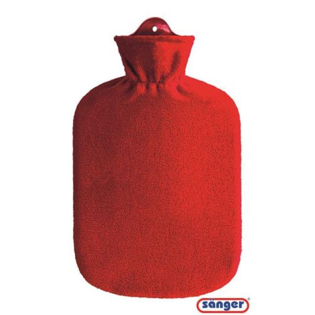 Bolsa de água quente SINGER 2l capa de lã vermelha