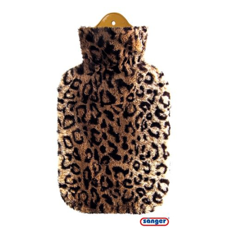 SÄNGER garrafa de água quente 2l capa de veludo leopardo