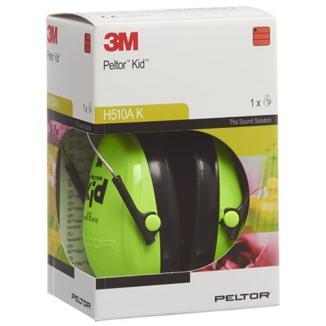 3M Peltor Kid su galvos apdangalu SNR=27 dB neoninės žalios spalvos