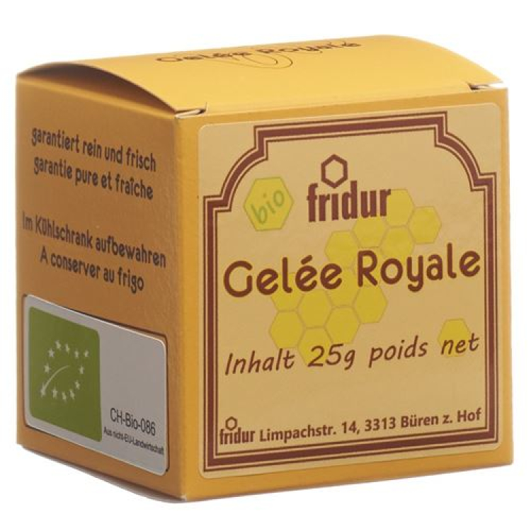 Frasco de geléia real orgânica Fridur 25 g