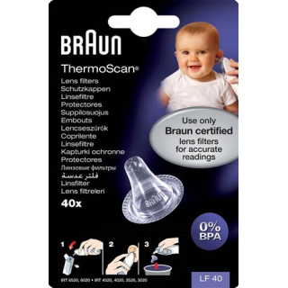 Braun ThermoScan replacement protective caps LF40EULA for Thermoscan 40 S