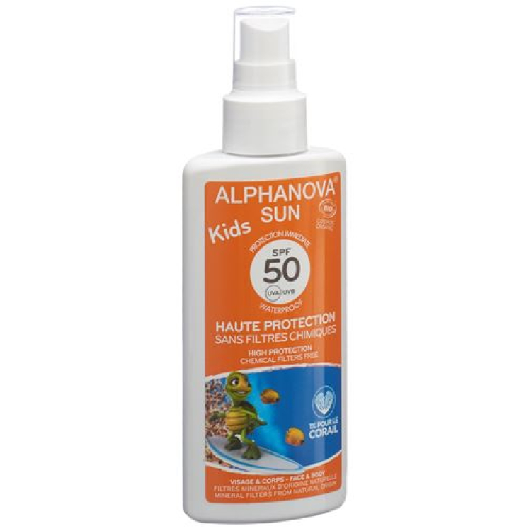 Alphanova SUN Spray Kid bio SPF50 χωρίς νανοσωματίδια 125 ml