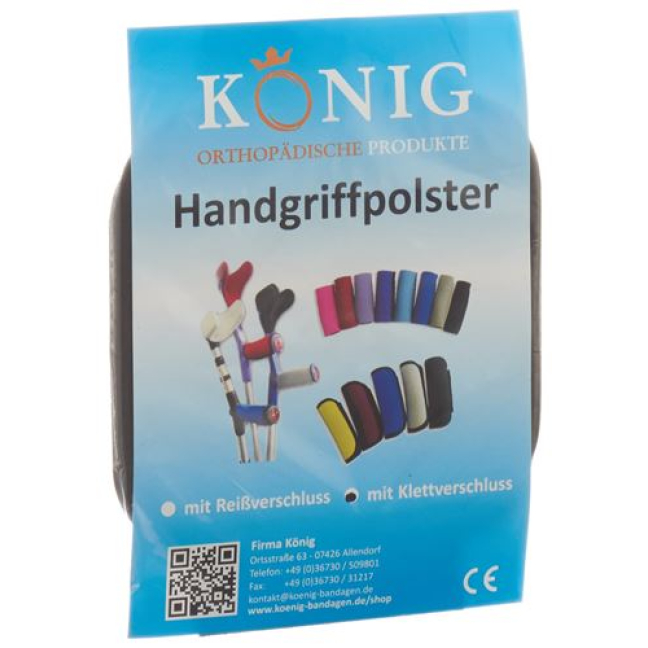 Buy King grip pad crutches black Velcro 1 pair online from Beeovita