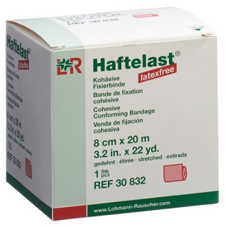 Haftelast bezlateksowy kohezyjny bandaż mocujący 8cmx20m czerwony