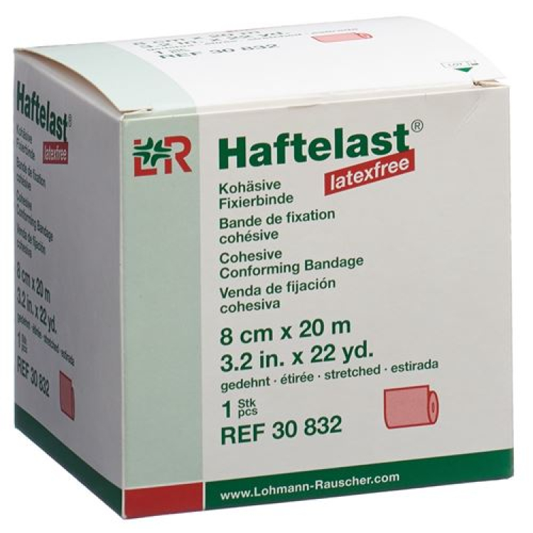 Haftelast latexmentes kohéziós fixáló kötés 8cmx20m piros