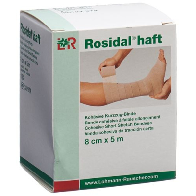 Rosidal sätt sammanhängande kort stretchbandage 8cmx5m