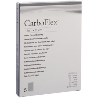 Carboflex 活性炭绷带 15x20cm 无菌 5 件