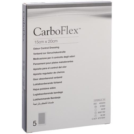 Carboflex aktivert kullbandasje 15x20cm steril 5 stk