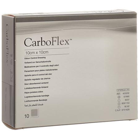 CARBOFLEX obloga sa aktivnim ugljem 10x10cm sterilna 10 kom