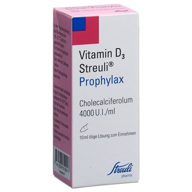 Vitamin D3 Streuli 4000 IU / ml og'iz eritmasi 10 ml Profilaktika