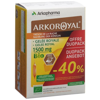 Arkoroyal Royal Jelly Drinking Bottle 1500 mg Bio Duo 2 x 20 pcs