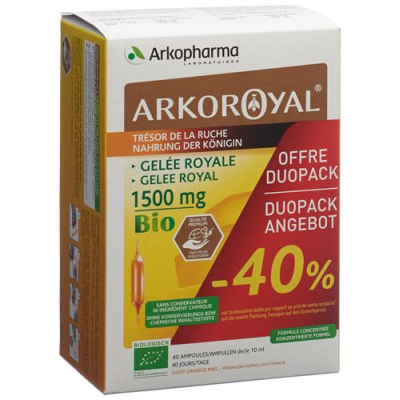 Arkoroyal Royal Jelly Drikkeflaske 1500 mg Bio Duo 2 x 20 stk.