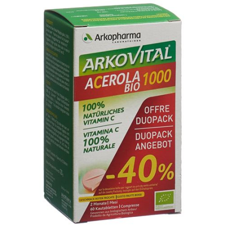Arkovital Acerola Arkopharma 錠 1000 mg Bio Duo 2 x 30 個