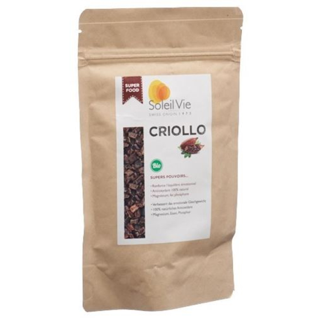 Soleil Vie cacao crudo Criollo splitter Bio 120 g