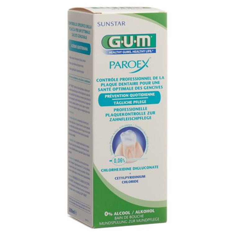 GUM SUNSTAR Paroex ополіскувач для ротової порожнини 0,06% до хлоргексидину 500 мл