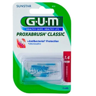 GUM SUNSTAR 프록사브러쉬 ISO 4 1.4mm 원통형 리필 핑크 8개입