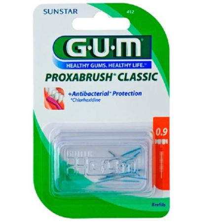 GUM SUNSTAR Proxabrush ISO 2 0.9mm உருளை ரீஃபில் ஆரஞ்சு 8 பிசிக்கள்