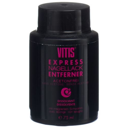 Vitis EXPRESS dissolvant pour vernis à ongles sans acétone avec éponge 75 ml
