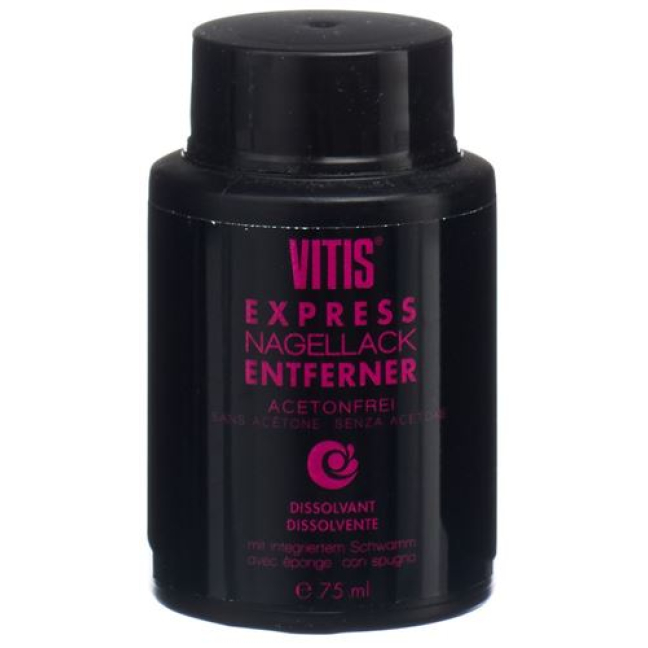 Vitis EXPRESS nagellackborttagare utan aceton med svamp 75 ml