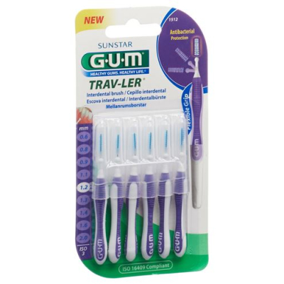 Gum sunstar proxabrush trav-ler iso standard 3 1.2mm cilindrični ljubičasti 6 kom