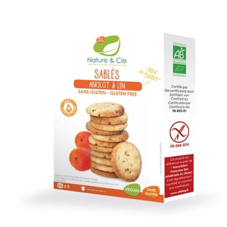 Nature & Cie apricot biscuits gluten free 135 ក្រាម។