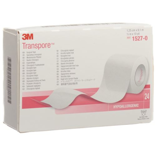 3M Transpore rulle gips 12mmx9,14m transparent 24 stk