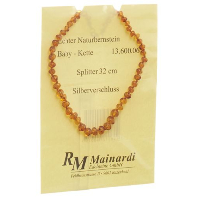 Mainardi naturlig rav 32 cm split silberverschl