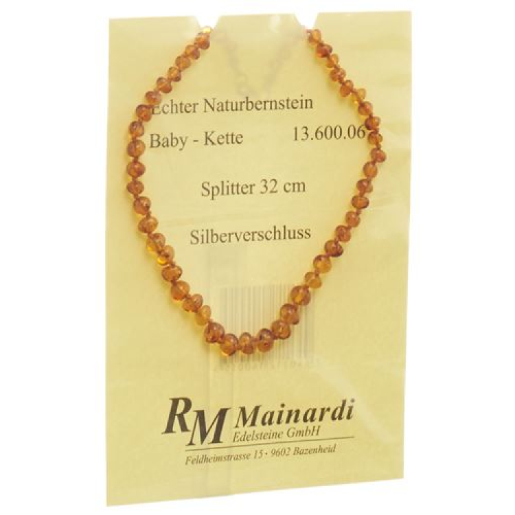 MAINARDI ענבר טבעי 32 ס"מ מפוצל Silberverschl