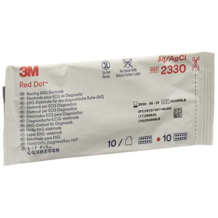 Électrodes ECG de repos 3M Red Dot 10 x 10 pièces 2330