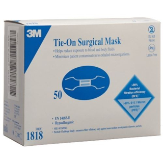 3M surgical mask tie-on comfort blue 50 pcs