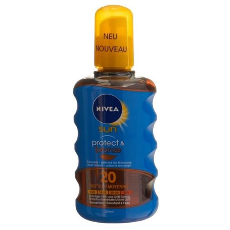 Nivea Sun Protect & Bronze Sun Oil SPF 20 aktyvina įdegį 200ml