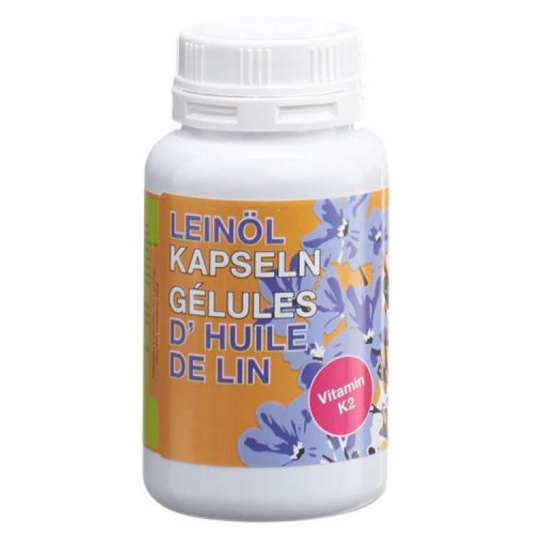 PHYTOMED linolje økologisk 500mg + vitamin K2 kapsler 180 stk