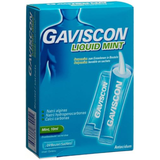 Gaviscon Dạng lỏng bạc hà Susp dạng túi 24 Btl 10 ml