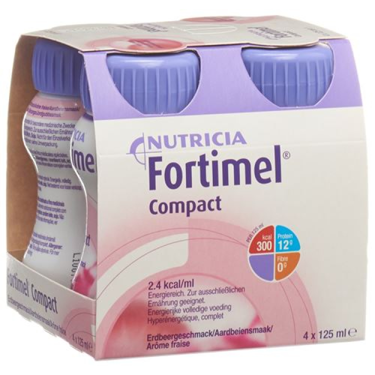 Fortimel Compact braškių 4 Fl 125 ml